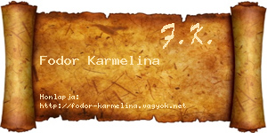 Fodor Karmelina névjegykártya